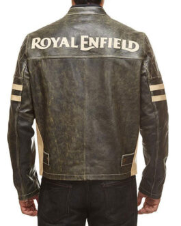 Men’s Royal Enfield Cafe Racer Quilted Leather Jacket