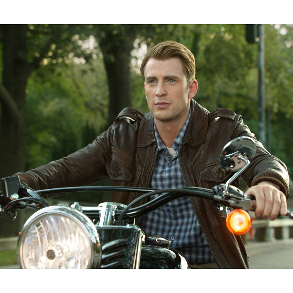 Chris Evans Captain America Avengers Brown Jacket - Image 13