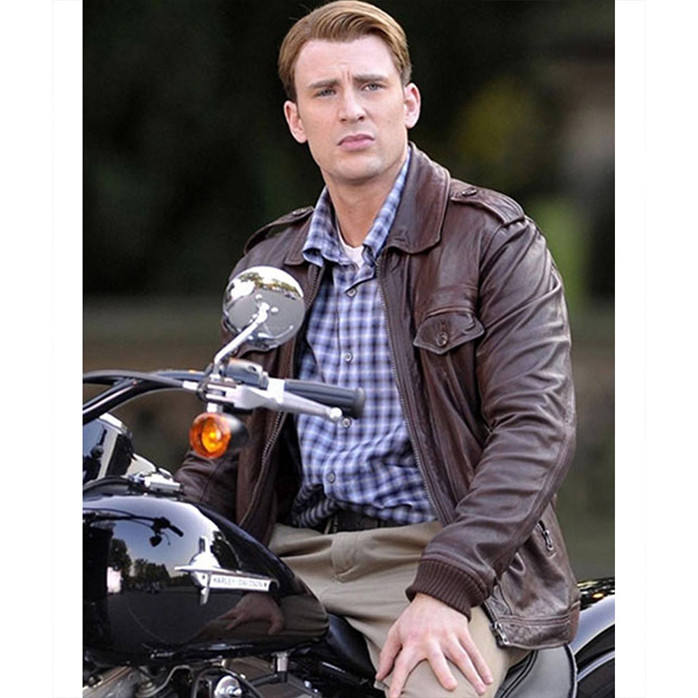 Chris Evans Captain America Avengers Brown Jacket - Image 14