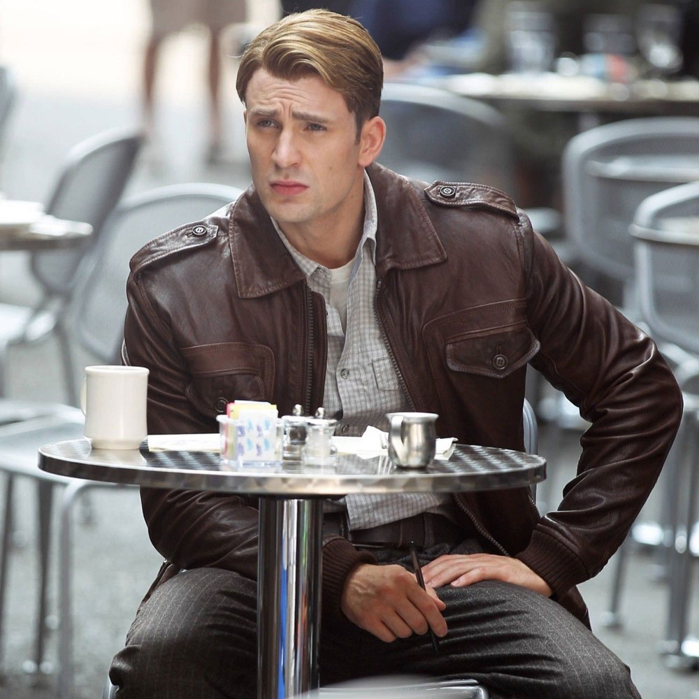 Chris Evans Captain America Avengers Brown Jacket - Image 2