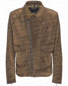 Ghosted Chris Evans Brown Suede Leather Jacket