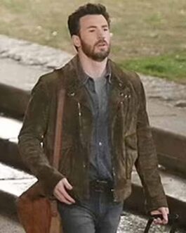 Ghosted Chris Evans Brown Suede Leather Jacket