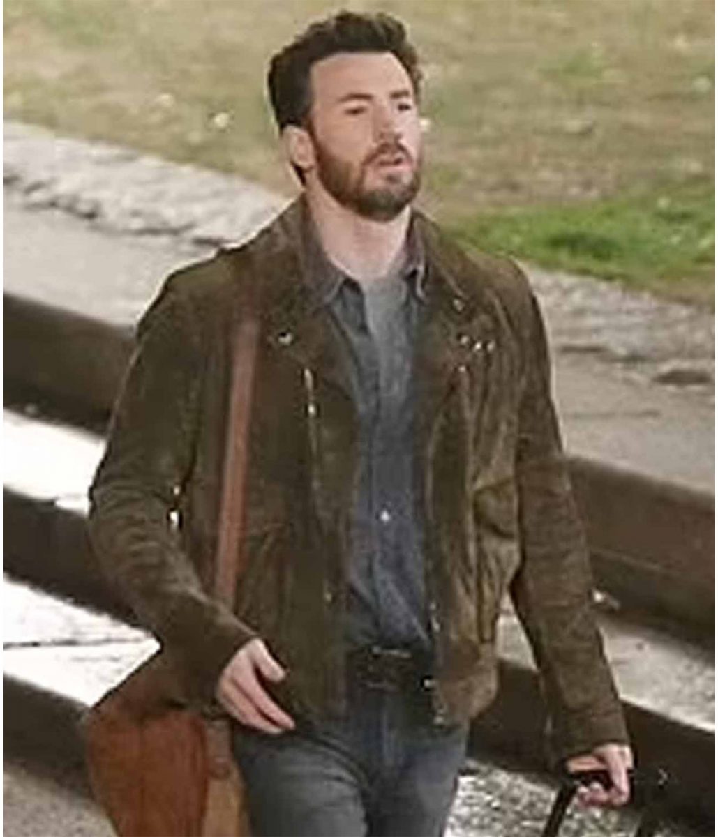 Ghosted Chris Evans Brown Suede Leather Jacket - Image 2