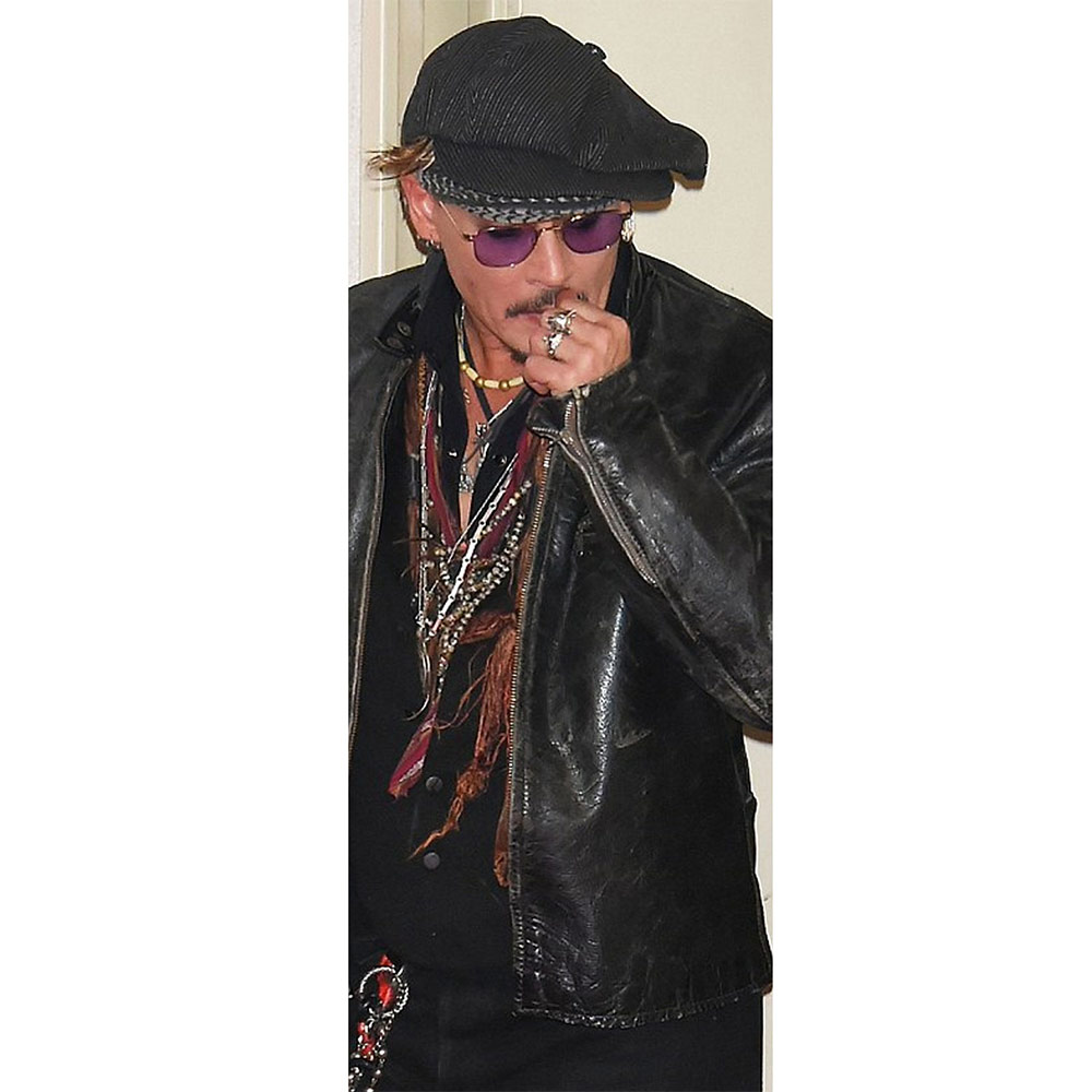 Johnny Depp Distressed Brown Leather Jacket - Image 3