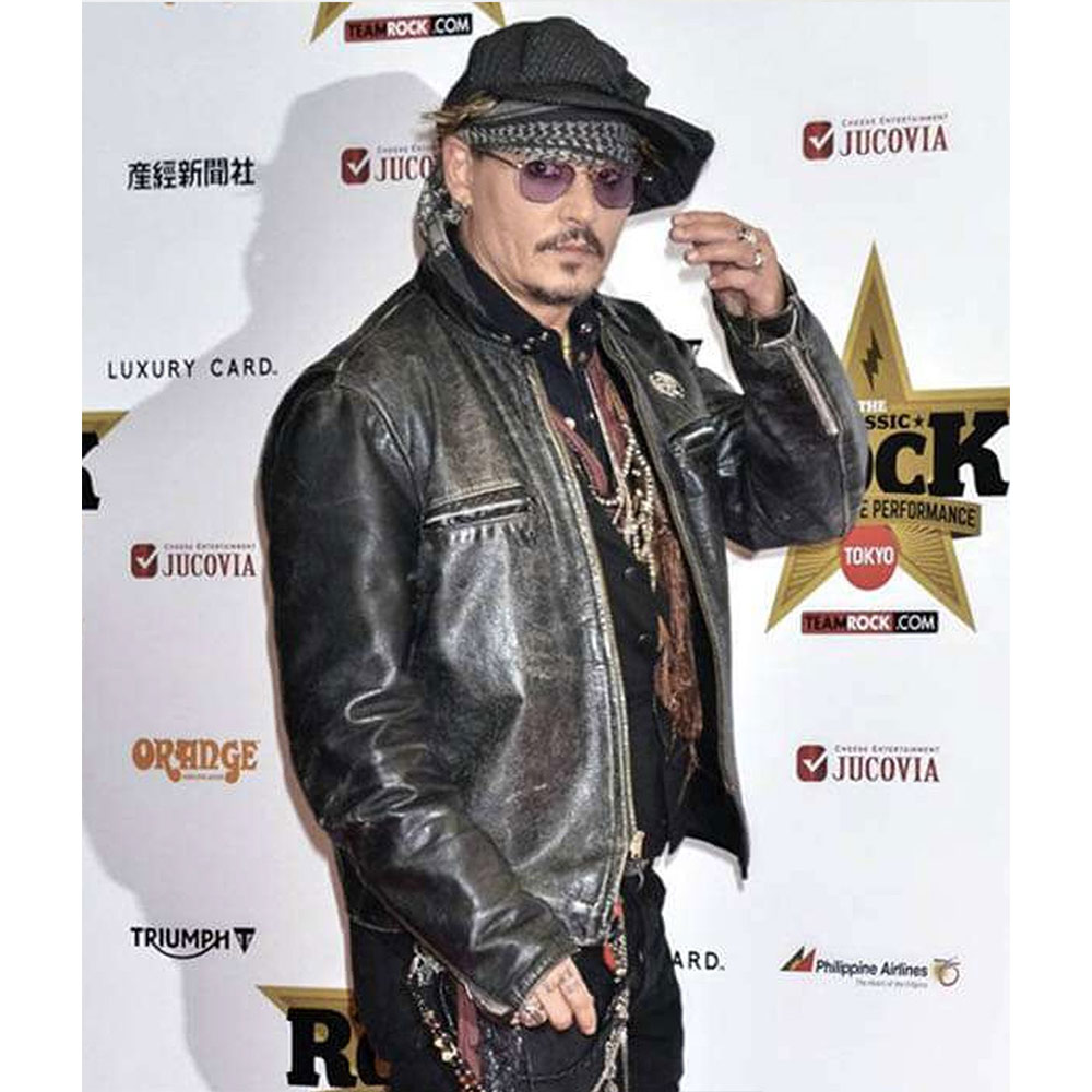 Johnny Depp Distressed Brown Leather Jacket - Image 4