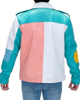 Colorful Pastel Retro Hip Hop Moto Leather Jacket
