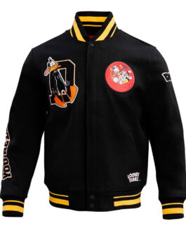 Daffy Duck Looney Tunes Freeze Max Black Varsity Jacket