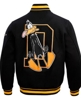 Daffy Duck Looney Tunes Freeze Max Black Varsity Jacket