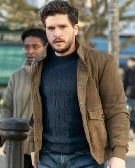 Kit Harington Eternals Suede Bomber Jacket