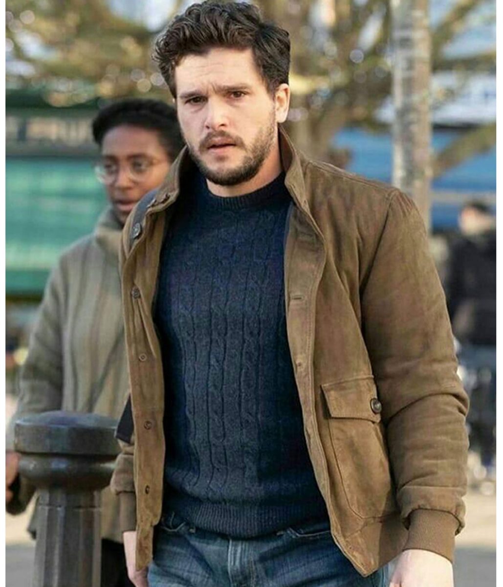 Kit Harington Eternals Suede Bomber Jacket