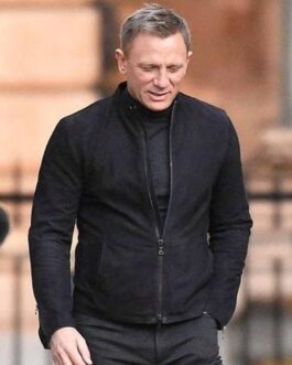 Spectre Daniel Craig Black Suede Leather Jacket