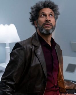 The Pentaverate Keegan-Michael Key Brown Leather Blazer