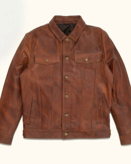 Driggs Full-Button Leather Jacket