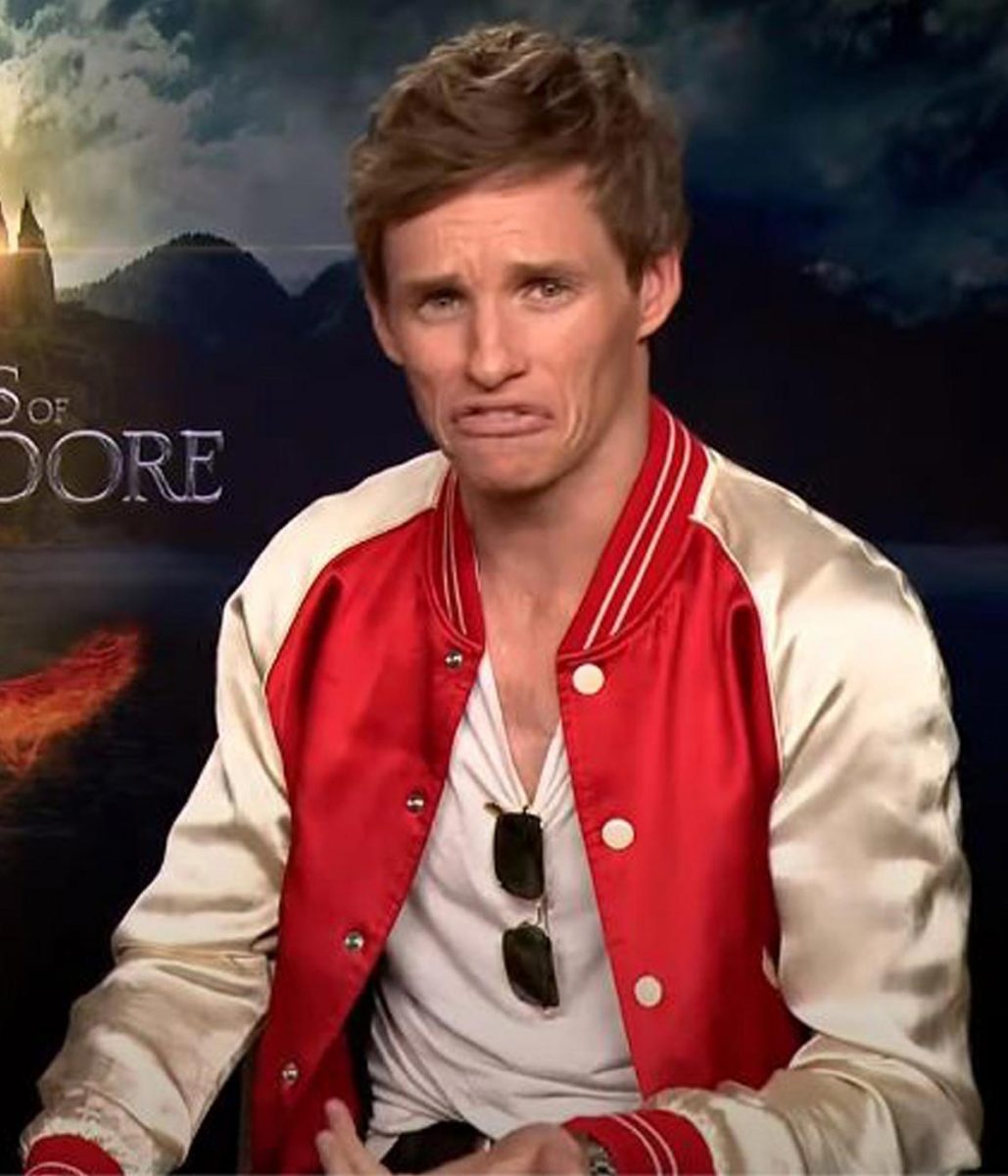 Burning Questions Eddie Redmayne Satin Varsity Jacket - Image 4