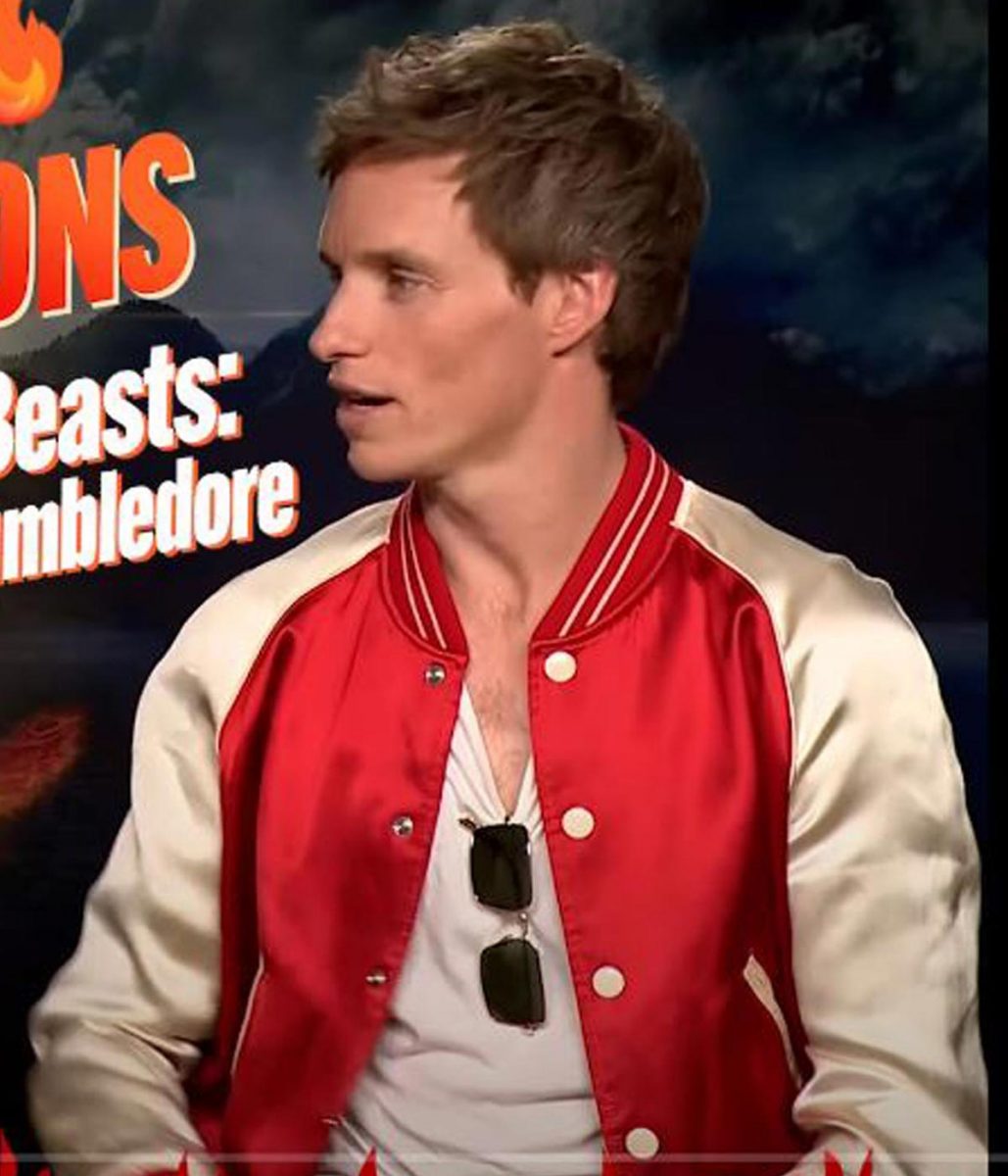 Burning Questions Eddie Redmayne Satin Varsity Jacket - Image 7