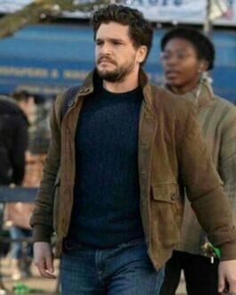 Kit Harington Eternals Suede Bomber Jacket