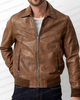 Bomber Kevin Costner 3 Days To Kill Leather Jacket