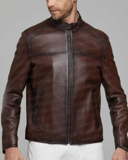 The Wedding Cottage Brendan Penny Brown Leather Jacket