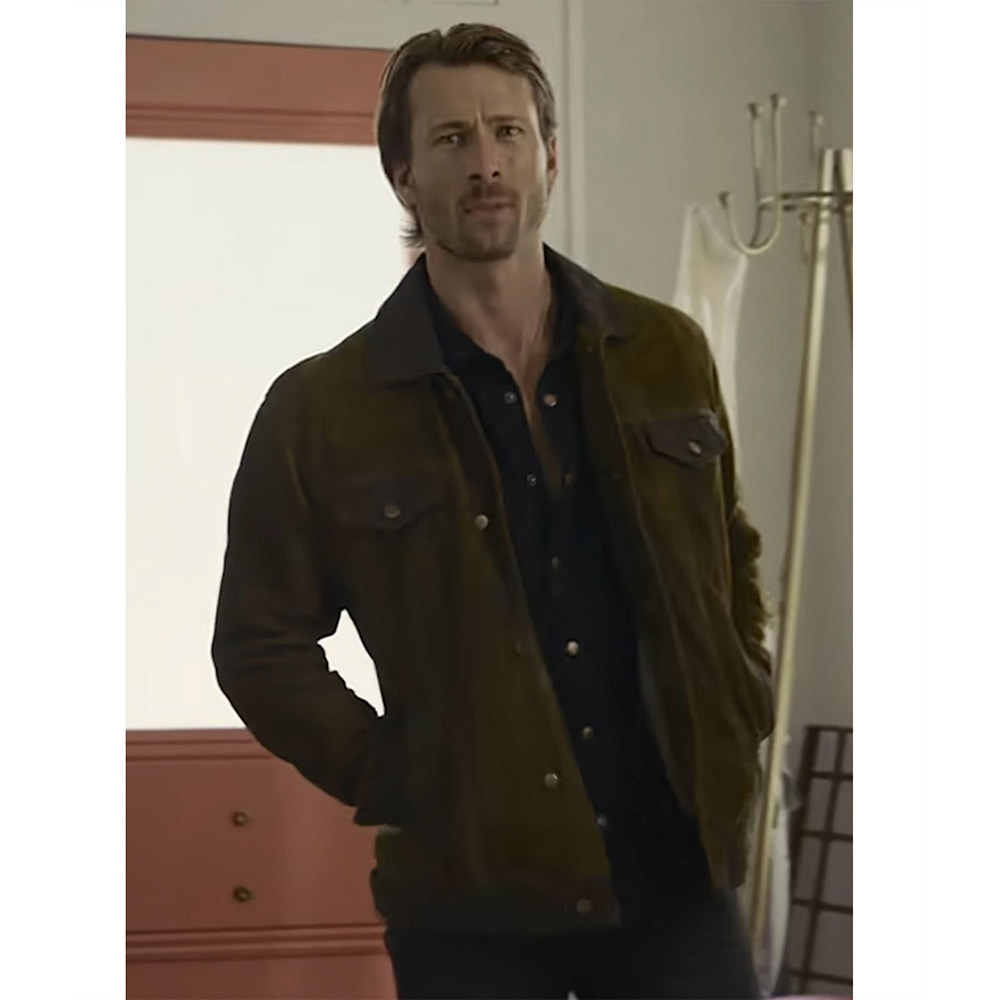Glen Powell Hit Man Leather Jacket - Image 2