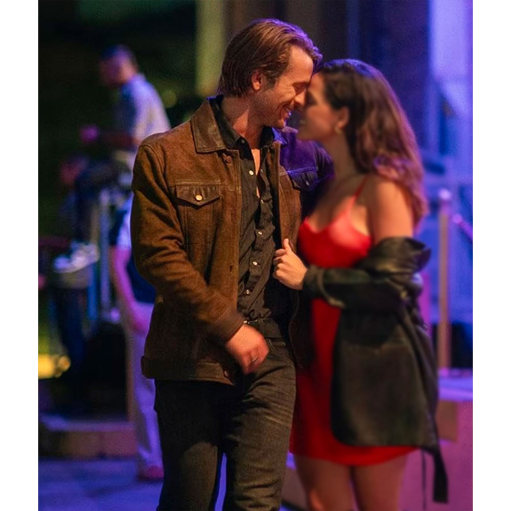 Glen Powell Hit Man Leather Jacket - Image 7