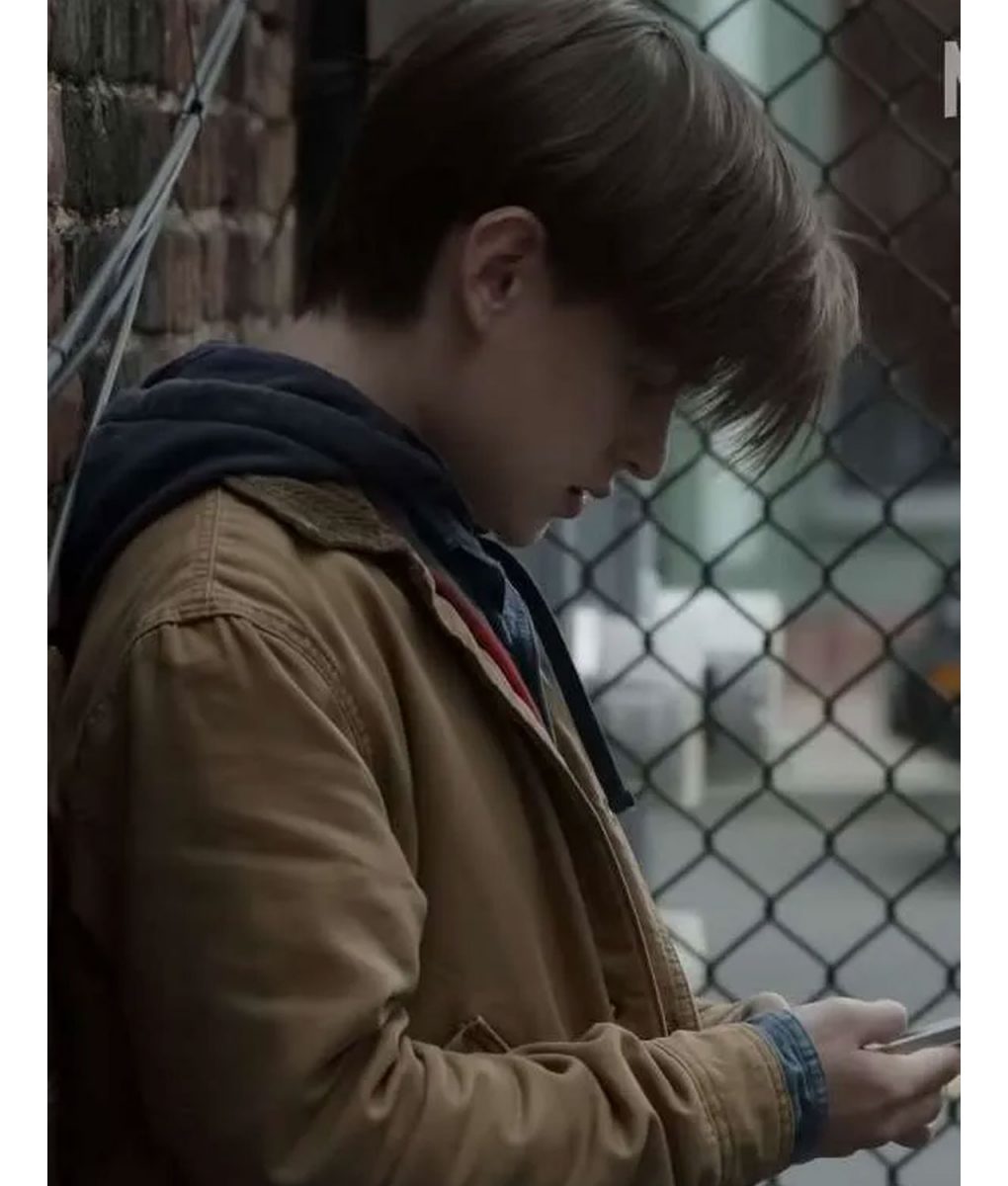 Mr. Harrigan’s Phone Jaeden Martell Cotton Brown Jacket - Image 2