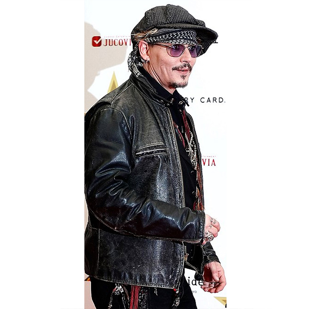 Johnny Depp Distressed Brown Leather Jacket - Image 9