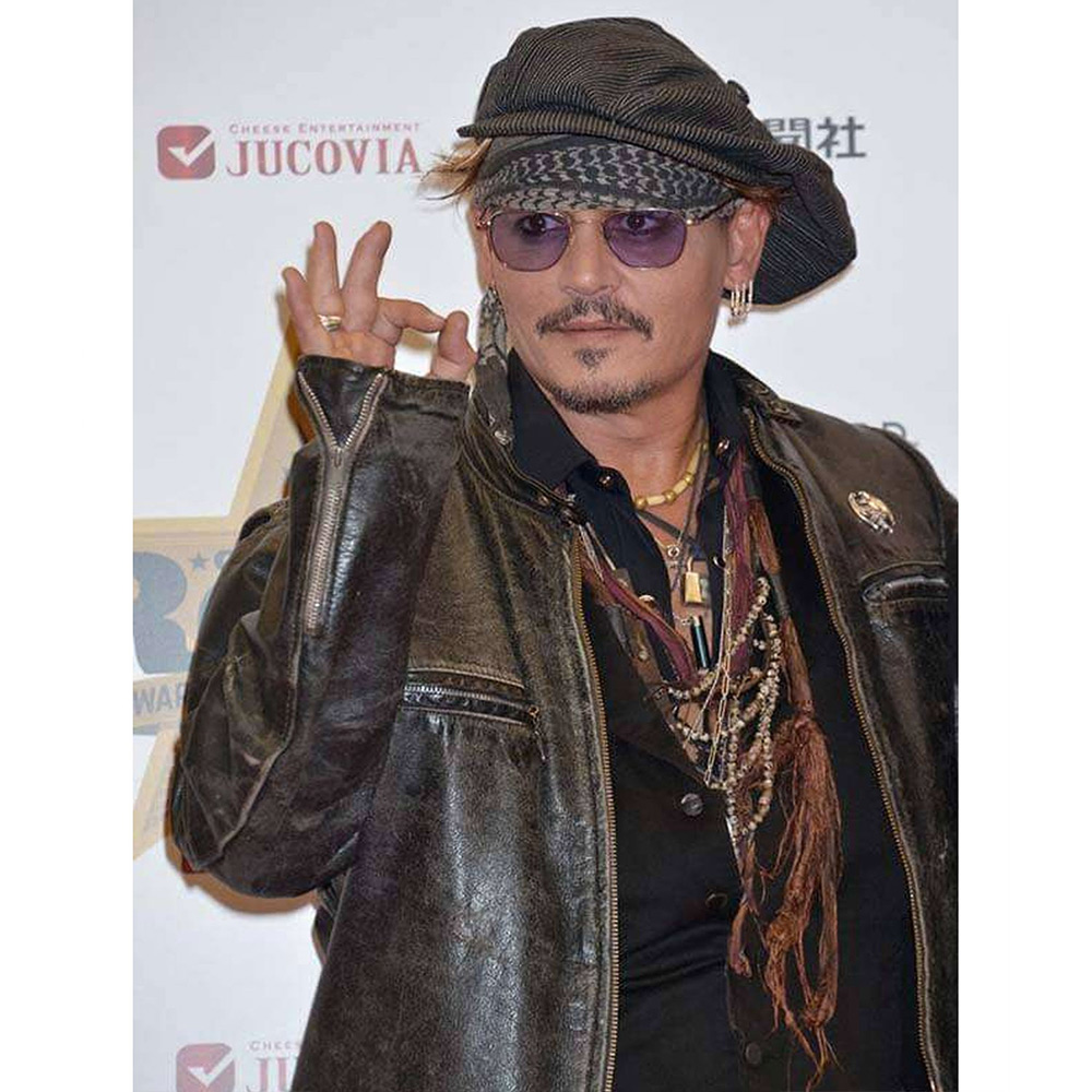 Johnny Depp Distressed Brown Leather Jacket - Image 10