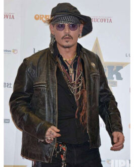 Johnny Depp Distressed Brown Leather Jacket