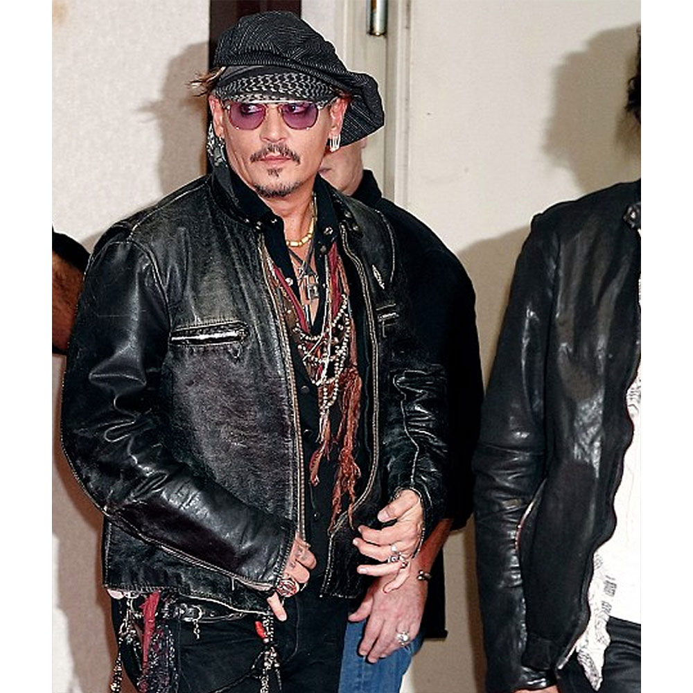 Johnny Depp Distressed Brown Leather Jacket - Image 2