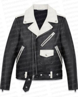 Justin Bieber Black and White Biker Jacket
