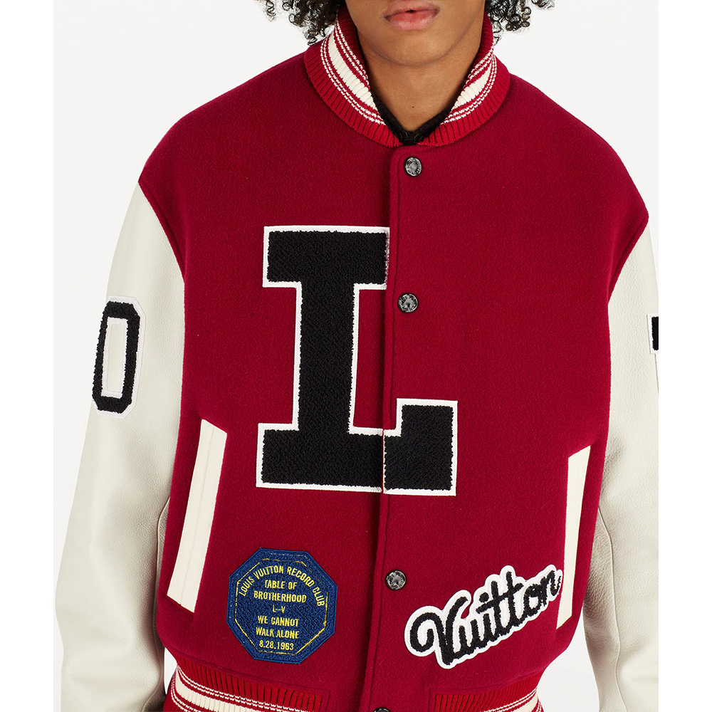 Pop Smoke Louis Vuitton Dreaming Red Varsity Jacket - Image 7