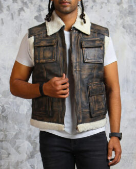 Men’s Winter Leather Vest with Fur Lining