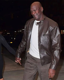 Michael Jordan Brown Leather Jacket