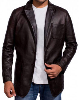 Jason Statham Wild Card Leather Blazer