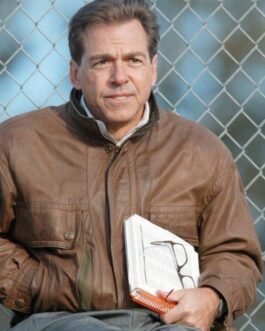 Nick Saban Coach Brown Leather Jacket