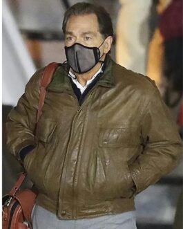 Nick Saban Coach Brown Leather Jacket
