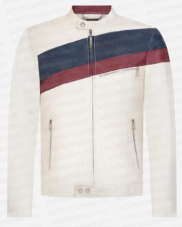 Pitbull NASCAR White Leather Jacket