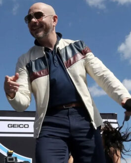 Pitbull NASCAR White Leather Jacket