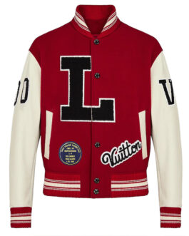 Pop Smoke Louis Vuitton Dreaming Red Varsity Jacket
