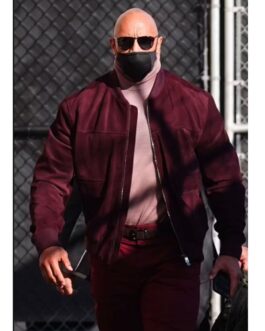 Dwayne Johnson Jimmy Kimmel Studio Suede Leather Jacket