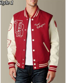 True Religion Red Varsity Jacket