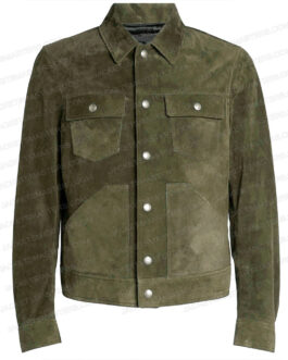 Ryan Reynolds Red Notice Green Suede Jacket