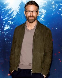 Ryan Reynolds The Adam Project Green Suede Leather Jacket