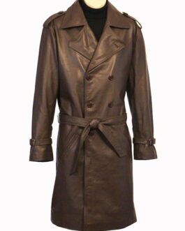 Shaft Richard Roundtree Double Breasted Leather Coat