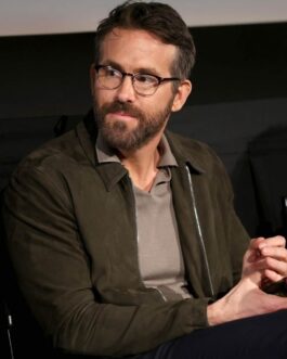 Ryan Reynolds The Adam Project Green Suede Leather Jacket