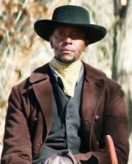 The Harder They Fall Edi Gathegi Brown Suede Peacoat