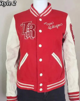True Religion Red Varsity Jacket