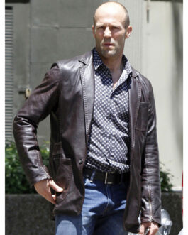 Jason Statham Wild Card Leather Blazer