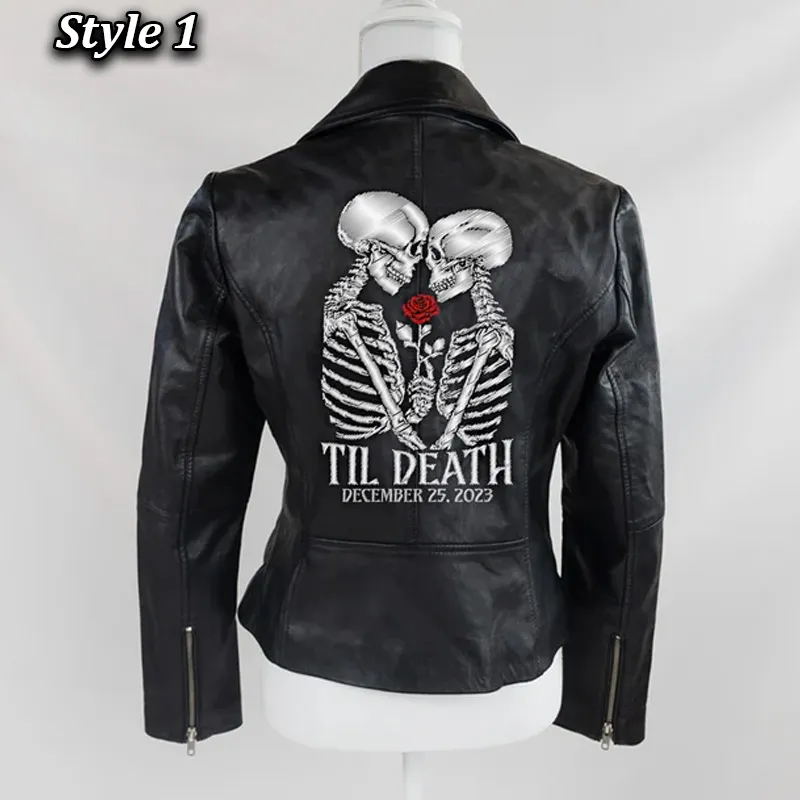 Skeleton Till Death Leather Jacket - Image 3